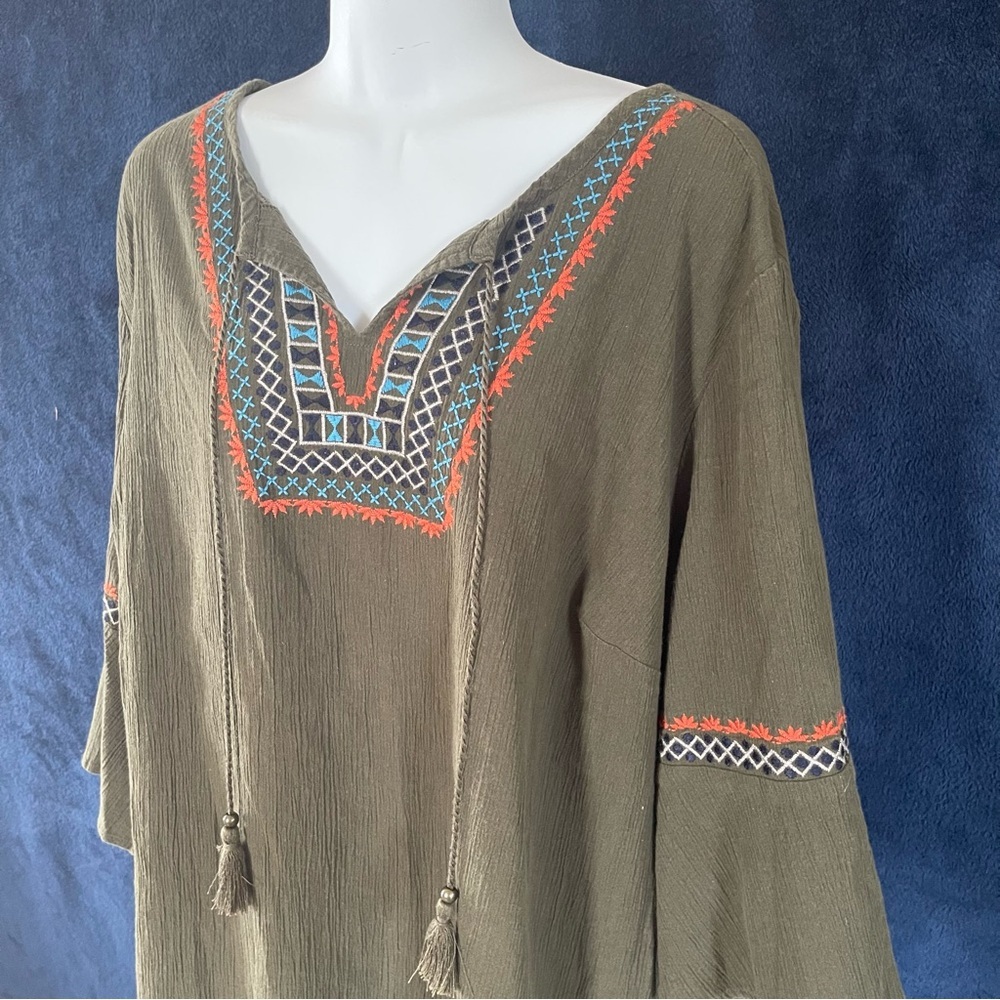 Denim&Co dark green blouse size 3XL - Picture 1 of 5